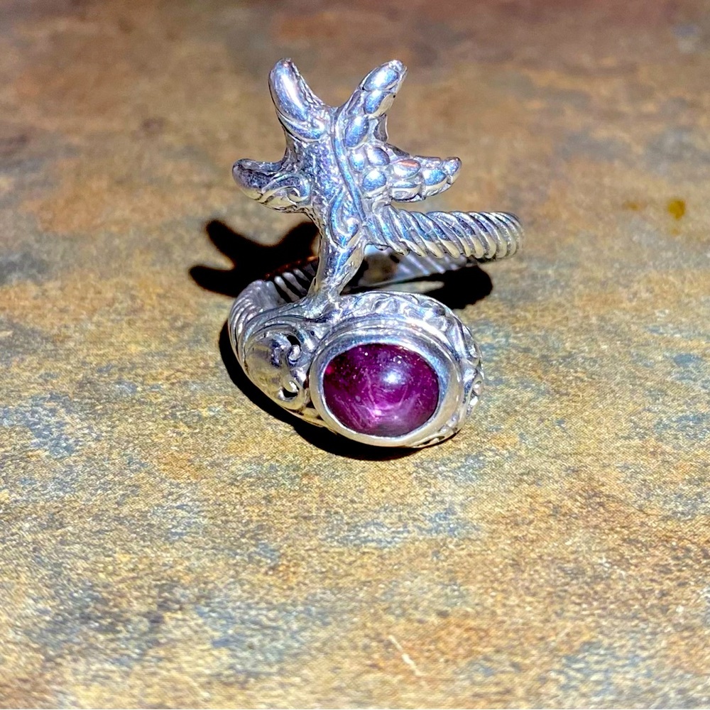 Bali Legacy Indian Star Ruby Bypass Ring